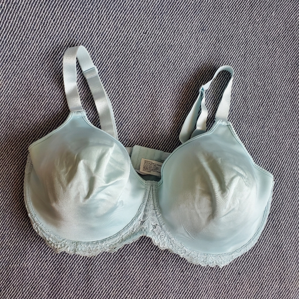 42DDD - Addition-Elle Blue Underwire Bra w/ Lace Mesh - Convertible Strap - EUC